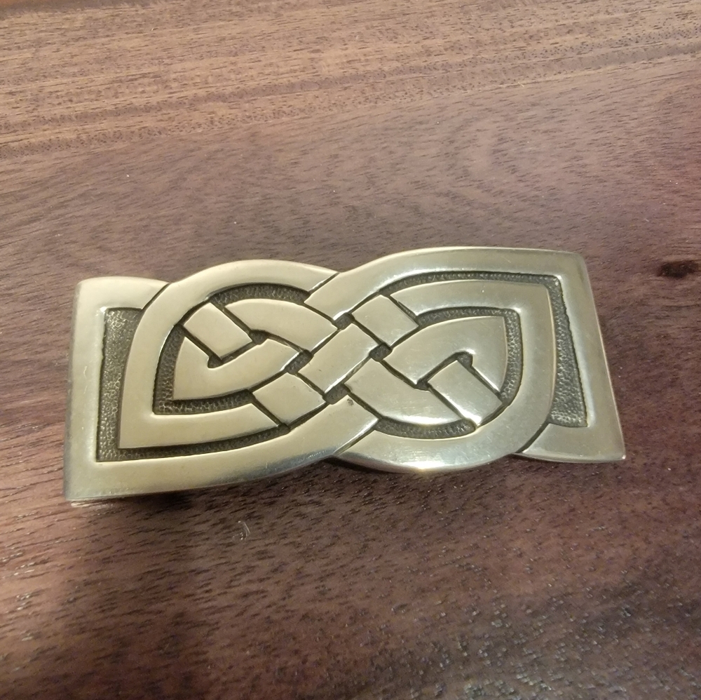 Vintage Ortak Scotland Large Pewter Celtic Brooch